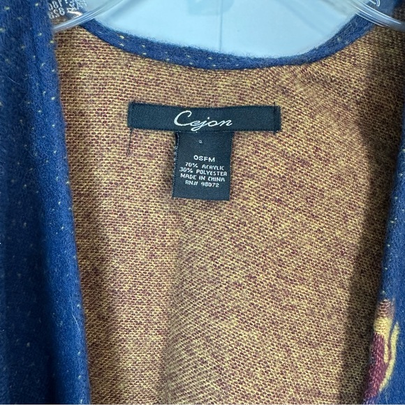 Cejon Rose Motif Cape Wrap Open Poncho OSFM - Picture 6 of 7